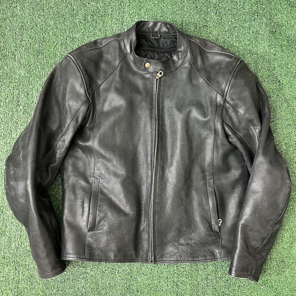 Custom BILT Padded Leather Motorcycle Biker Jacket Size XL Harley Davidson